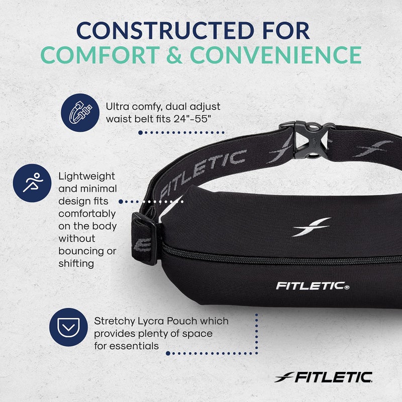 Fitletic Active Lifestyle Fanny Pack & Mini Sports Running Belt For Men & Women â€“ Lightweight, Low Profile- Ultra-Soft Expandable Lycra Pouch - Fits All Phones â€“ Inner Pocket - Image 5